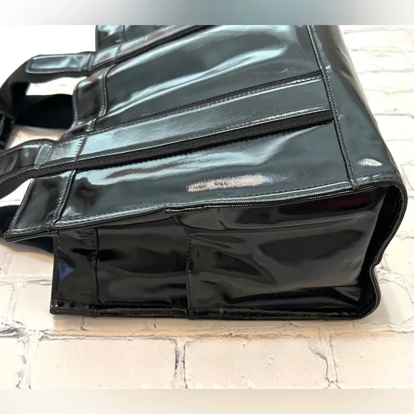 Tory Burch Black Patent Leather Logo Tote - EUC. - Picture 4 of 16